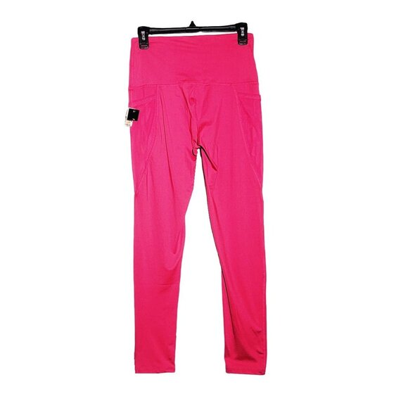 ⭐Women Sport Legging High Waist Sz M Shaping Soft & Comfy PINK 2 POCKETS Gym New - Picture 3 of 6